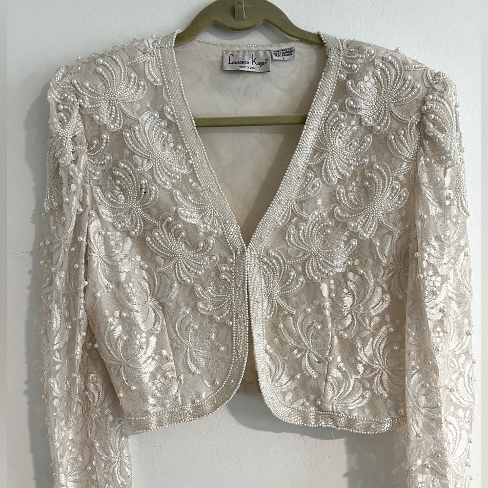 Vintage Sequin/Pearl Crop Jacket